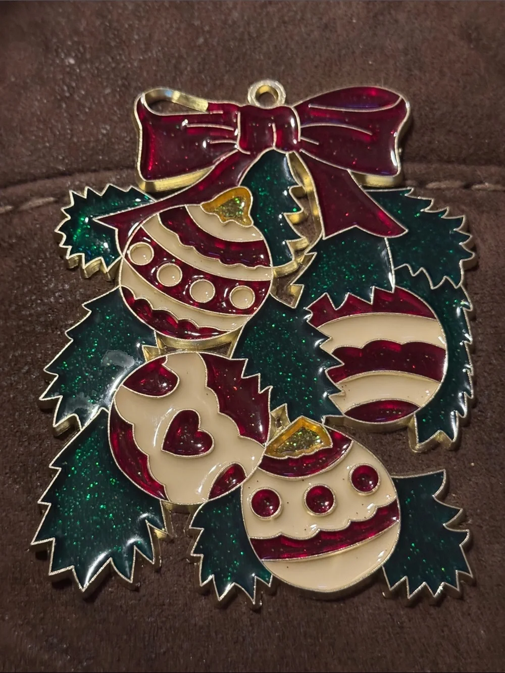 Vintage stained glass look holiday ornaments